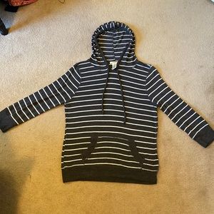 Casual Striped Hoodie with Pocket Timing XL top hooded